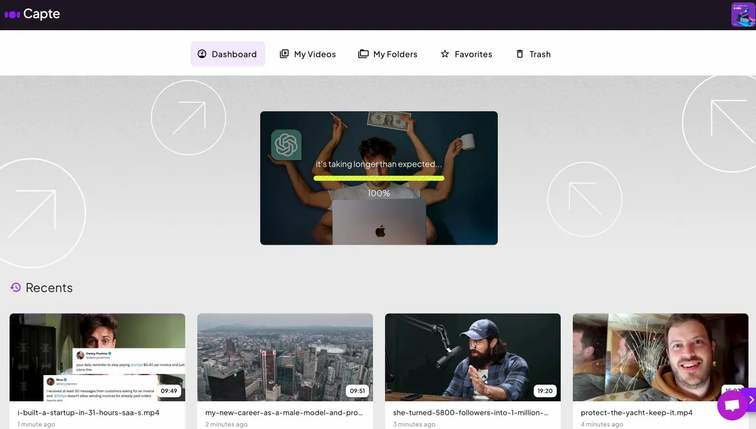 Capte dashboard ,pricing plan and features