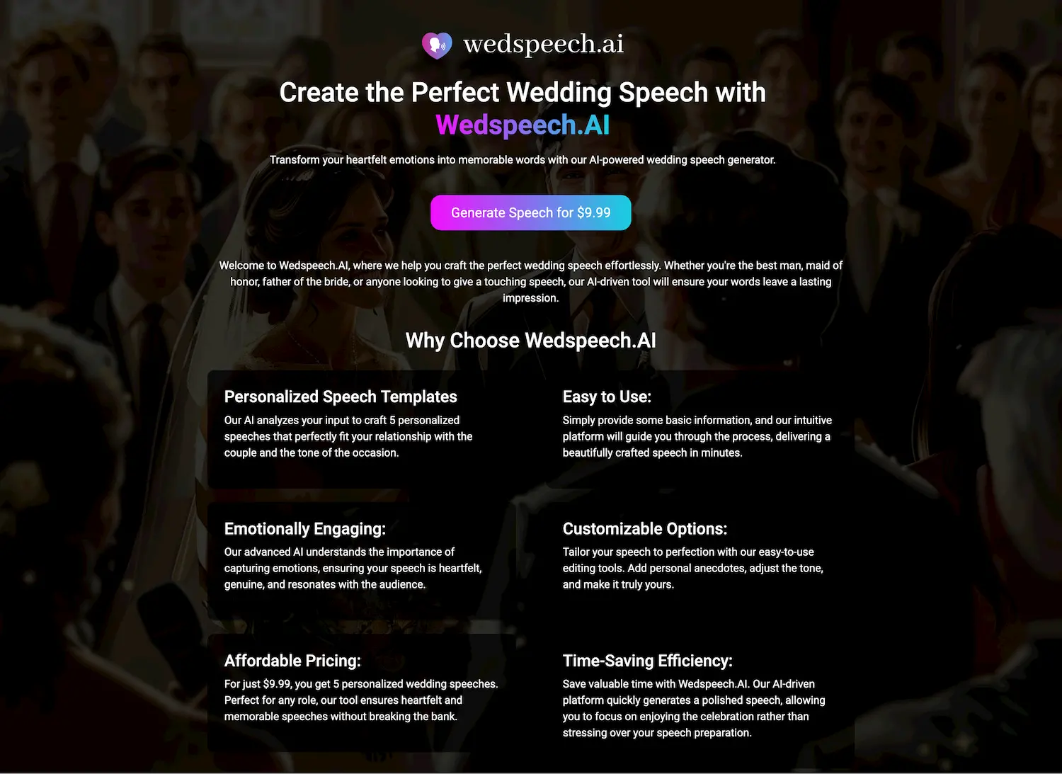 Wedspeech AI screenshot