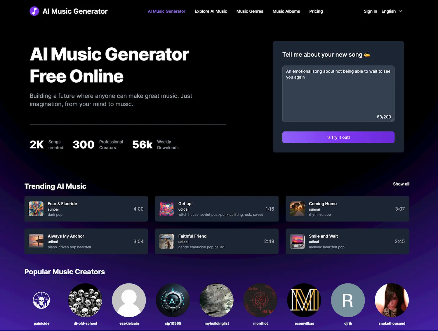 AI Music Generator screenshot
