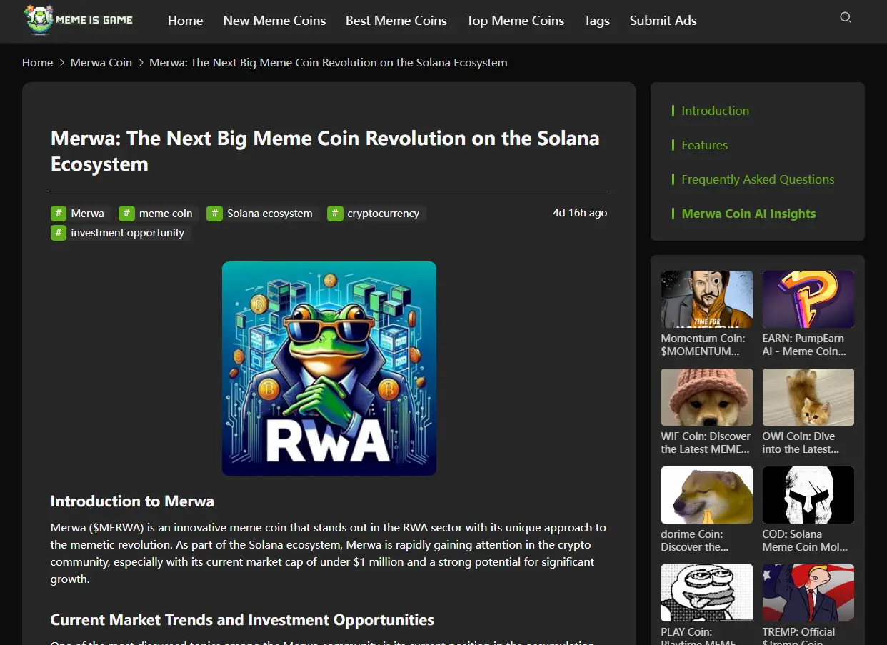 MEME Is Game - Best Meme Coins with AI Insights pricing and features