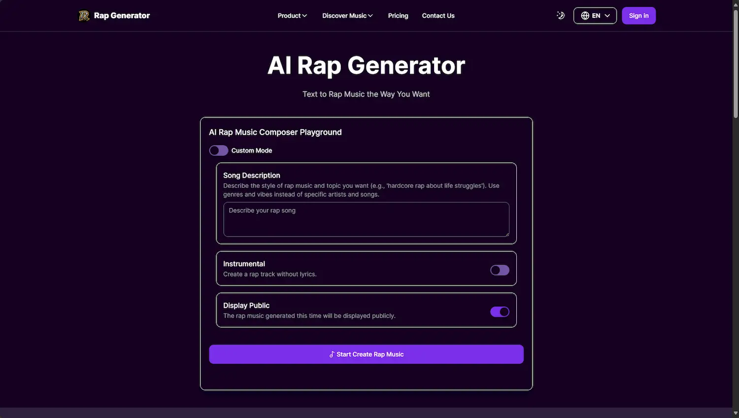 Rap Generator pricing and features