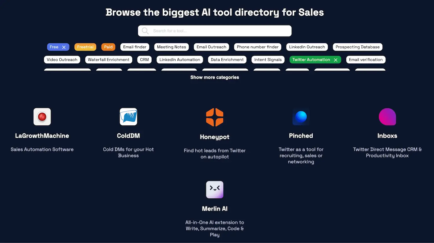 Sales-tools-AI Official website