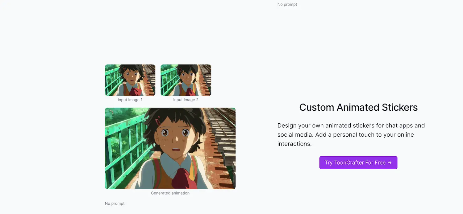 ToonCrafter dashboard ,pricing plan and features