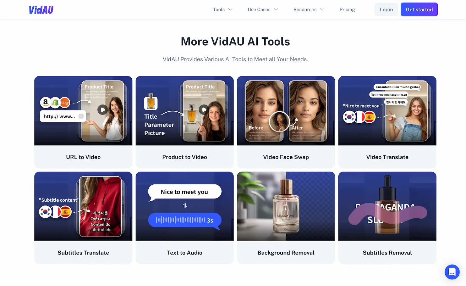 VidAU More tools for Video or Short Tiktok