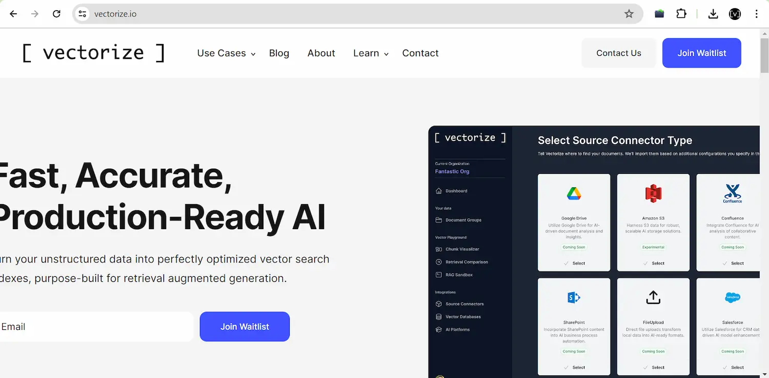 Vectorize screenshot
