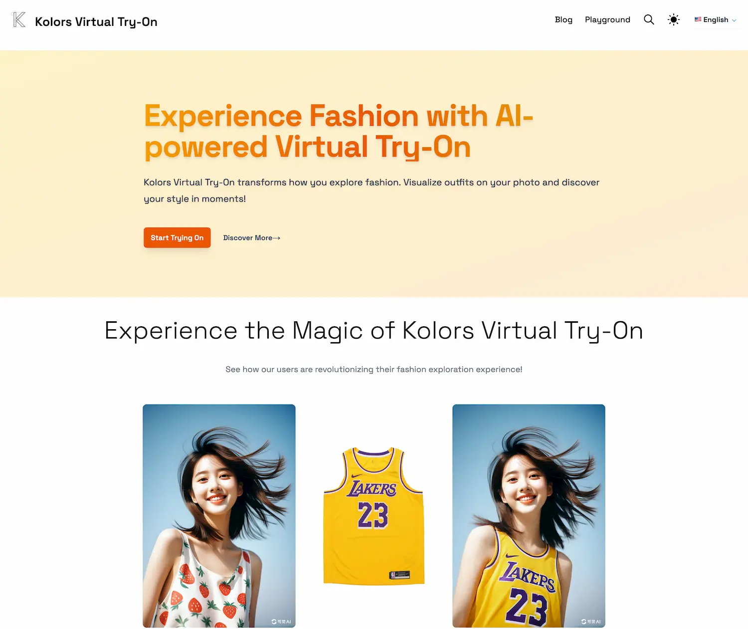 Kolors Virtual Try On screenshot