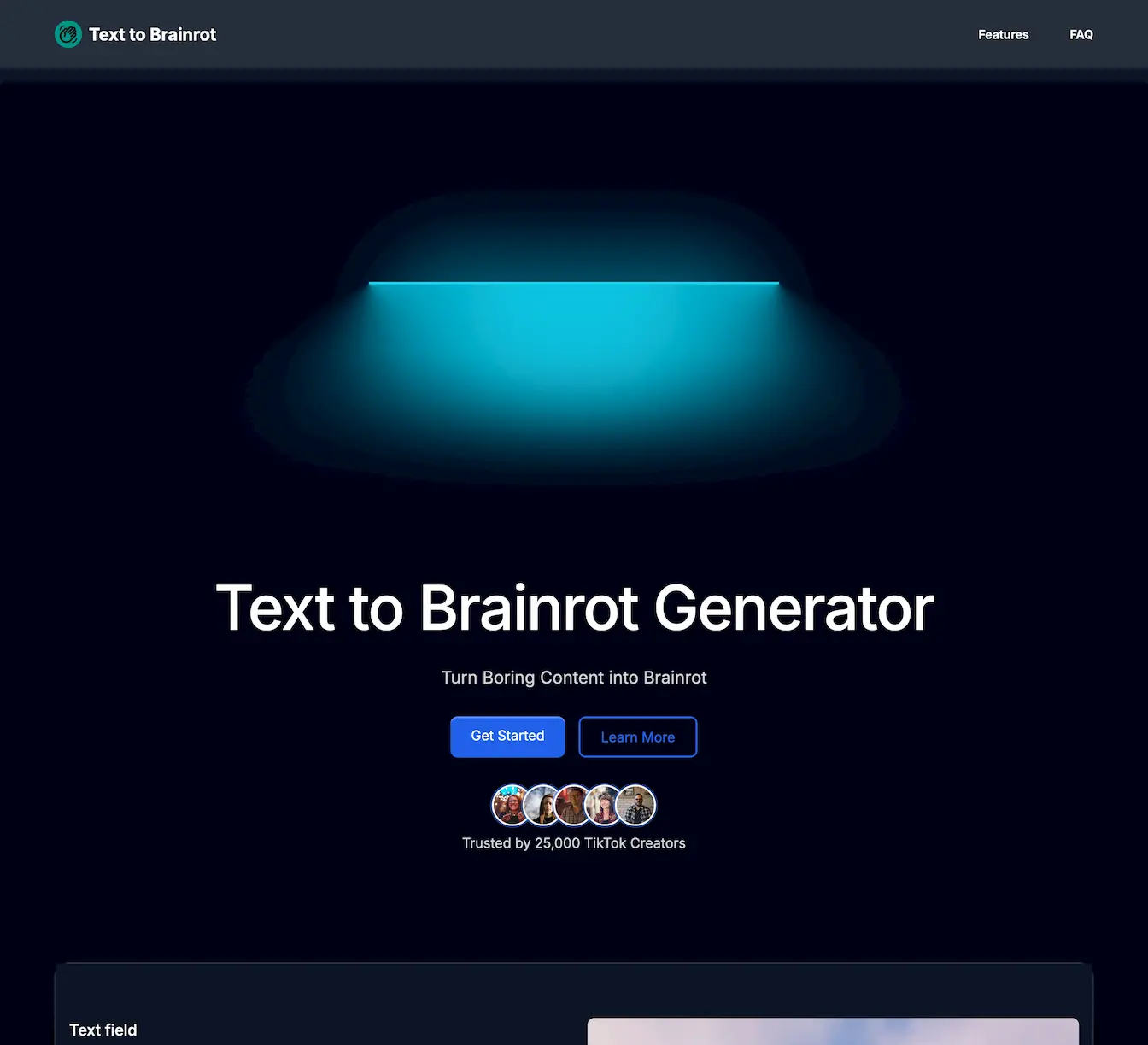 Text-to-Brainrot Official website