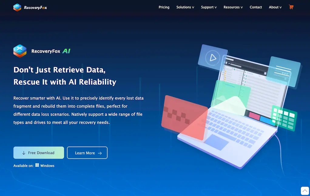 RecoveryFox AI - AI-powered data recovery solution screenshot