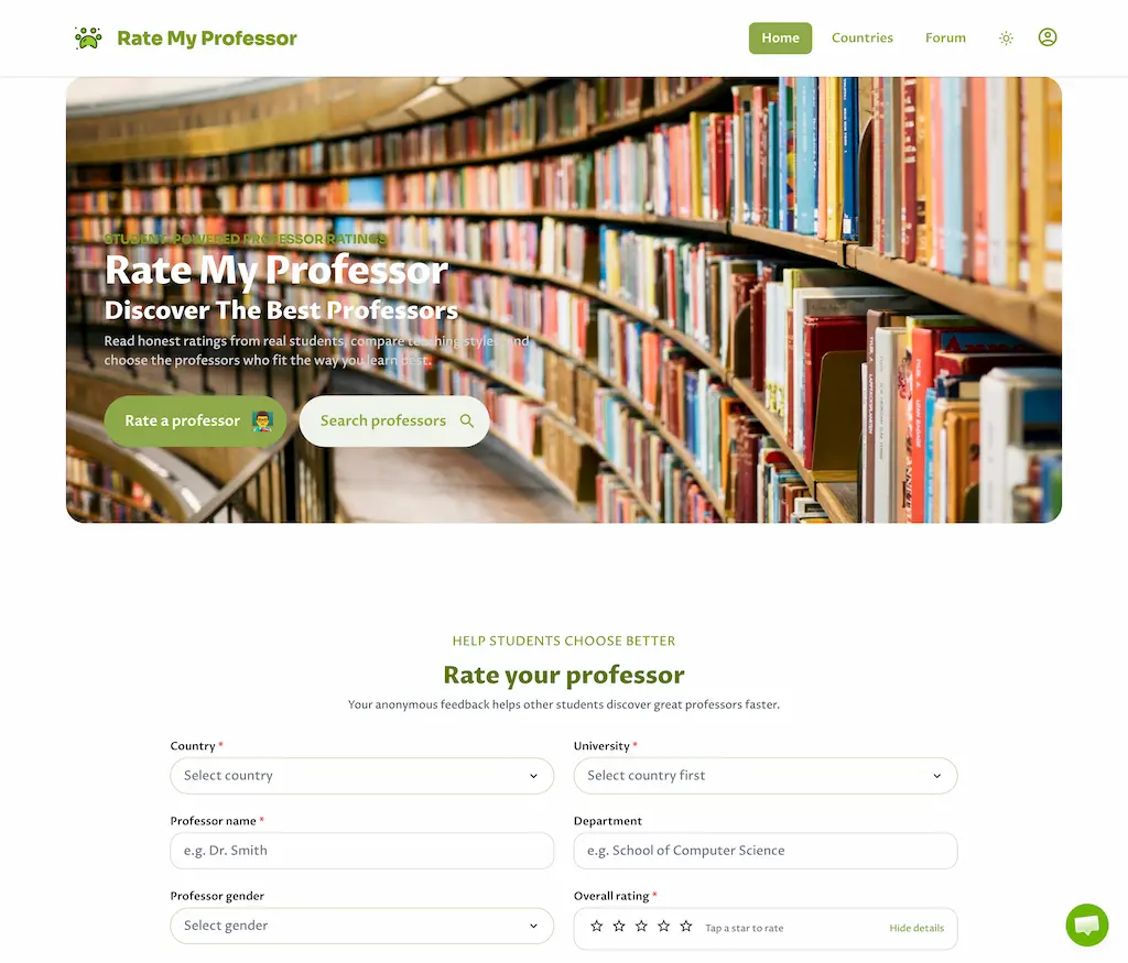 Rate My Professors official website