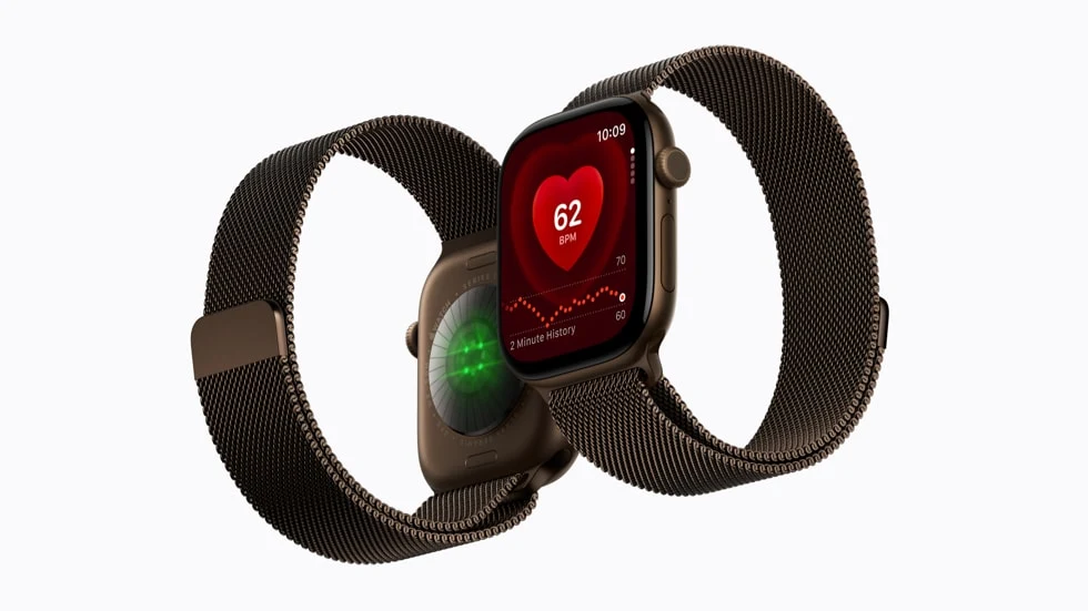 Apple Watch Series 12 official product image showing the display and rear health sensor